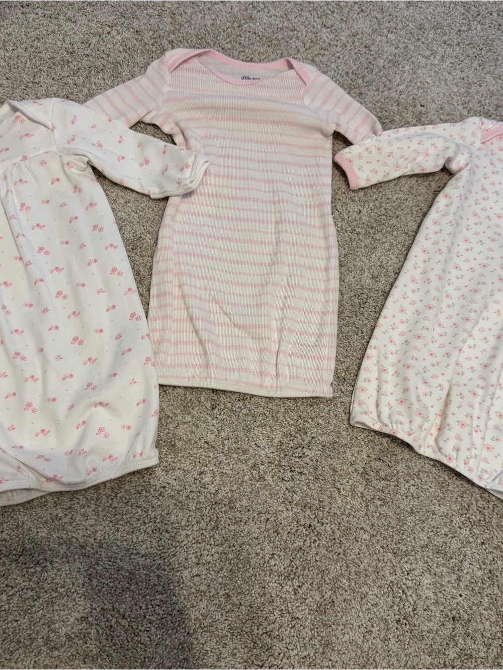 Little Me Pink & White Three-Piece Sleep Set
